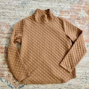 J. Crew Quilted Brown Turtleneck Sweater
